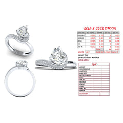 2.27 CT Heart Cut Solitaire Ring – Pavé Wrap