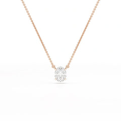 1 CT Oval Lab Grown Diamond Solitaire Pendant