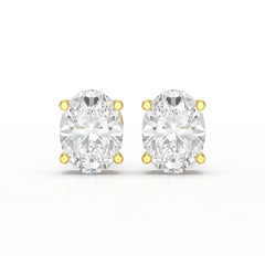 1 CT Oval Pair Solitaire Lab Diamond Stud Earrings