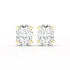1 CT Oval Pair Solitaire Lab Diamond Stud Earrings