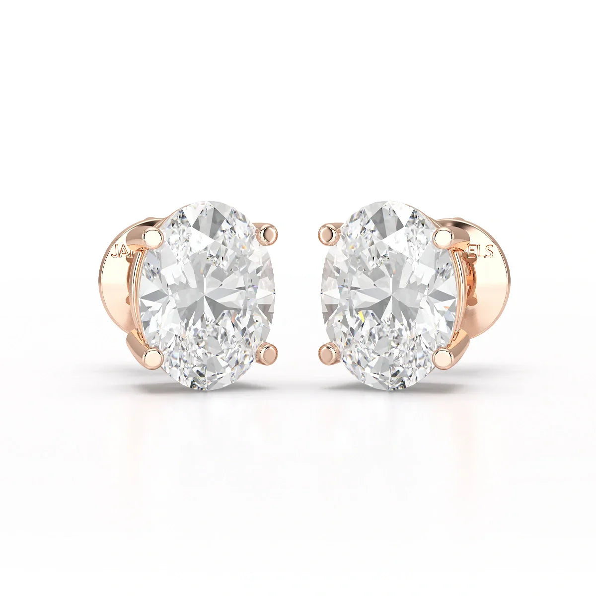 1 CT Oval Pair Solitaire Lab Diamond Stud Earrings