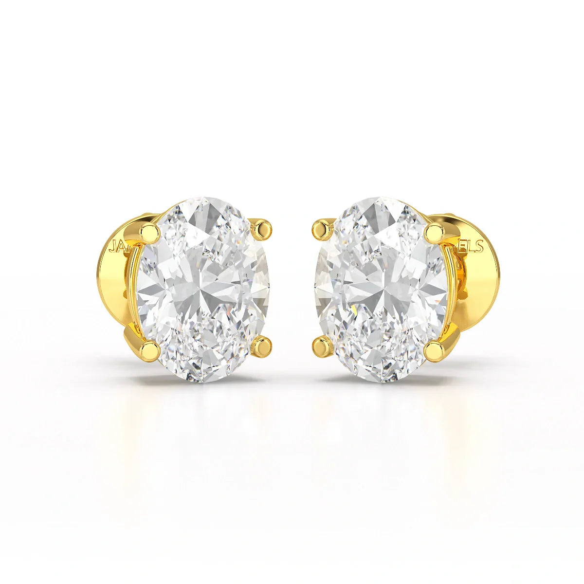 1 CT Oval Pair Solitaire Lab Diamond Stud Earrings