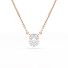 1 CT Oval Lab Grown Diamond Solitaire Pendant