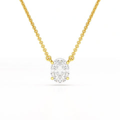1 CT Oval Lab Grown Diamond Solitaire Pendant