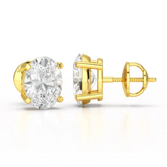 1 CT Oval Pair Solitaire Lab Diamond Stud Earrings