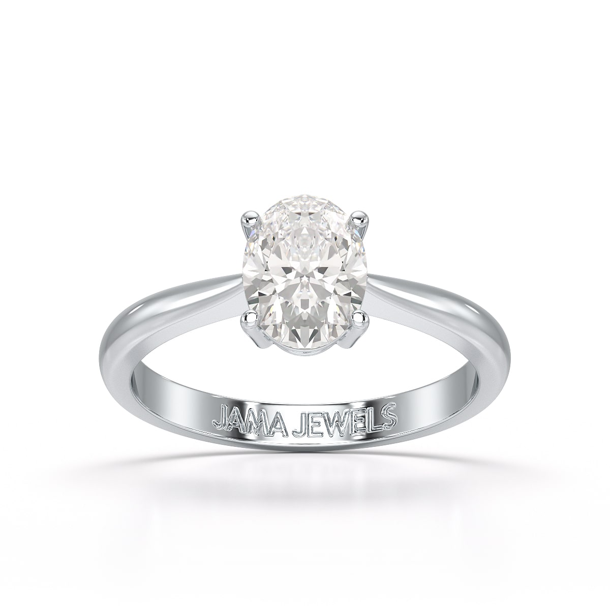 1 Ct Oval Cut Solitaire Lab Diamond Engagement Ring