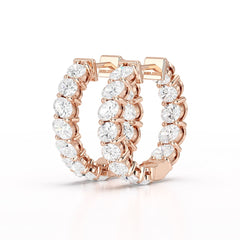 3.9 CT Oval Cut Lab Diamond Hoops Earrings