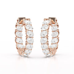 3.9 CT Oval Cut Lab Diamond Hoops Earrings