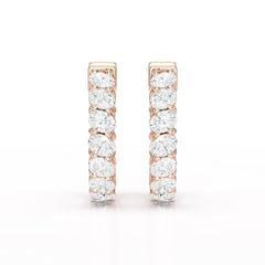 3.9 CT Oval Cut Lab Diamond Hoops Earrings