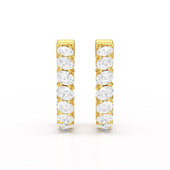 3.9 CT Oval Cut Lab Diamond Hoops Earrings