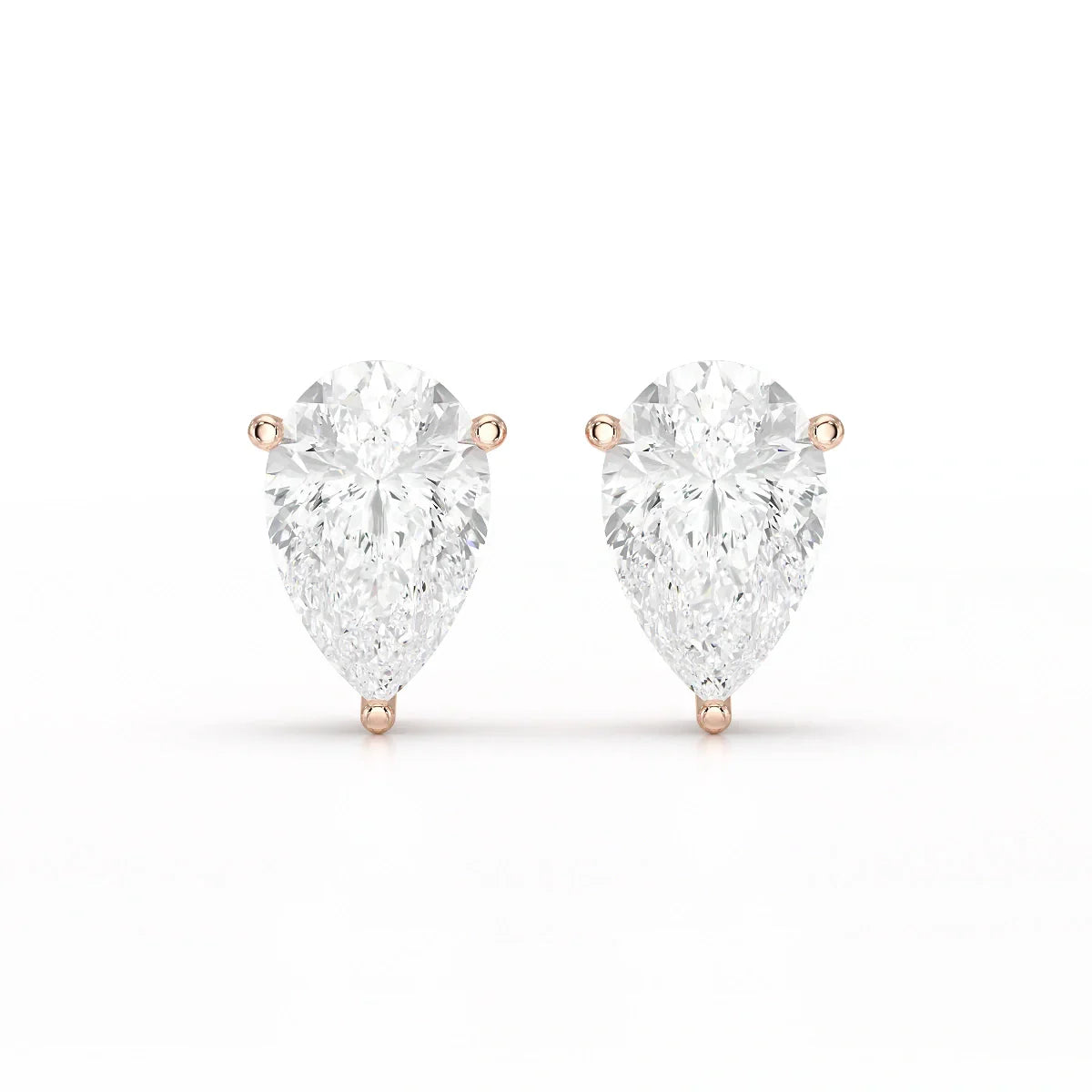 1.0 CT Pear Shaped Lab Diamond Stud Earrings