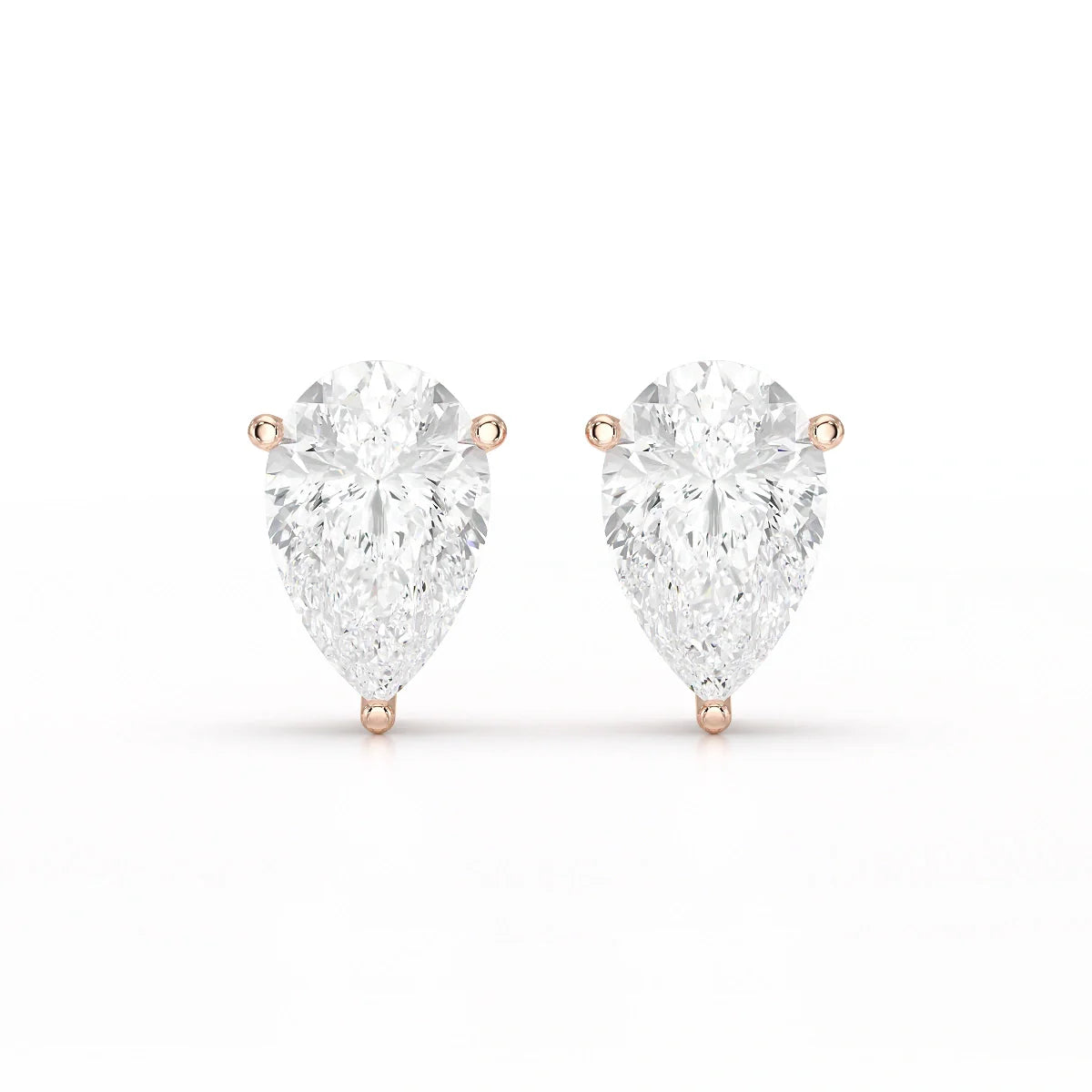 1.0 CT Pear Shaped Lab Diamond Stud Earrings
