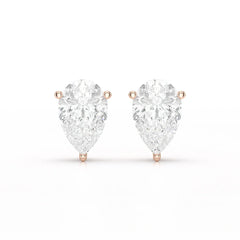 1.0 CT Pear Shaped Lab Diamond Stud Earrings