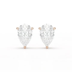 1.0 CT Pear Shaped Lab Diamond Stud Earrings