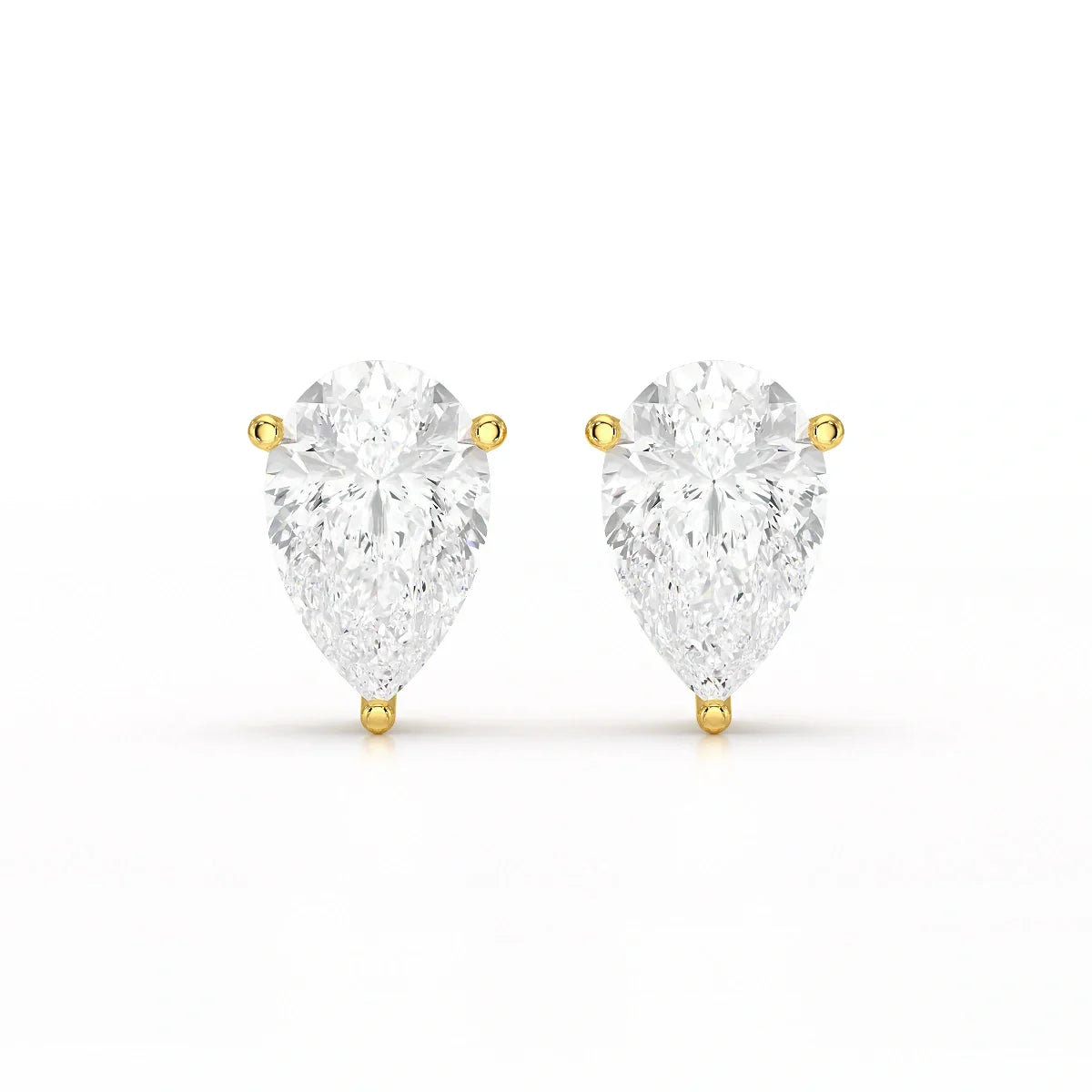1.0 CT Pear Shaped Lab Diamond Stud Earrings
