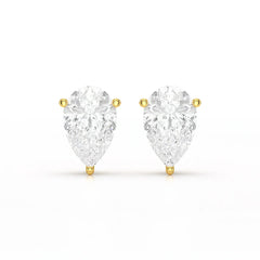 1.0 CT Pear Shaped Lab Diamond Stud Earrings