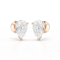 1.0 CT Pear Shaped Lab Diamond Stud Earrings