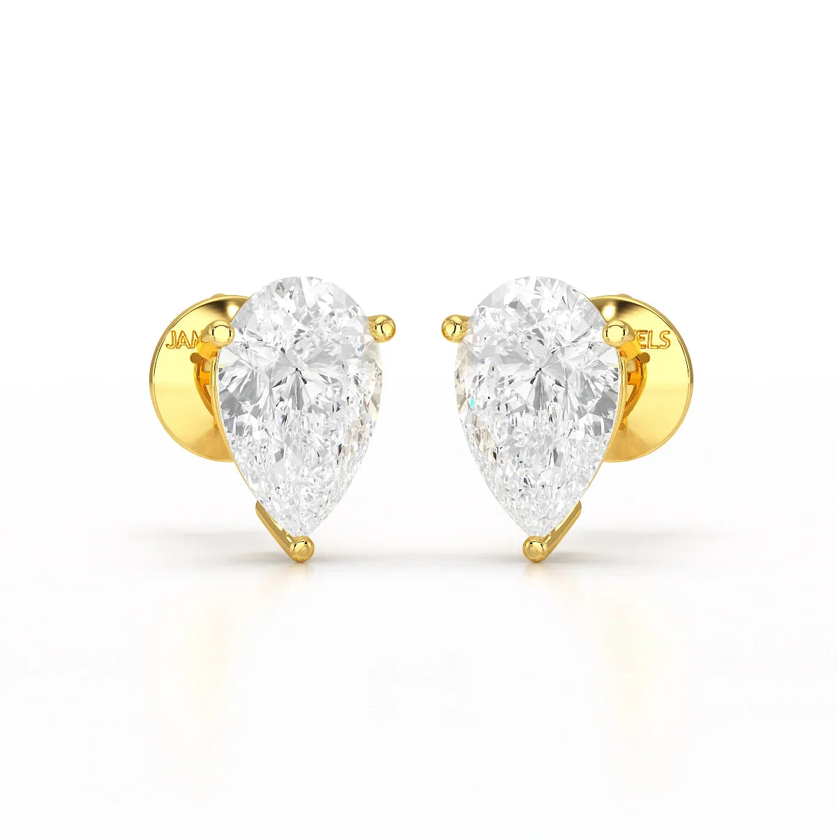 1.0 CT Pear Shaped Lab Diamond Stud Earrings