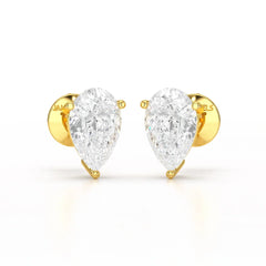 1.0 CT Pear Shaped Lab Diamond Stud Earrings