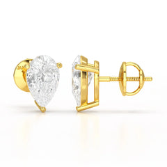 1.0 CT Pear Shaped Lab Diamond Stud Earrings