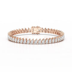11.75 CT Pear Lab Grown Diamond Tennis Bracelet