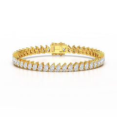 11.75 CT Pear Lab Grown Diamond Tennis Bracelet