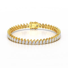 11.75 CT Pear Lab Grown Diamond Tennis Bracelet