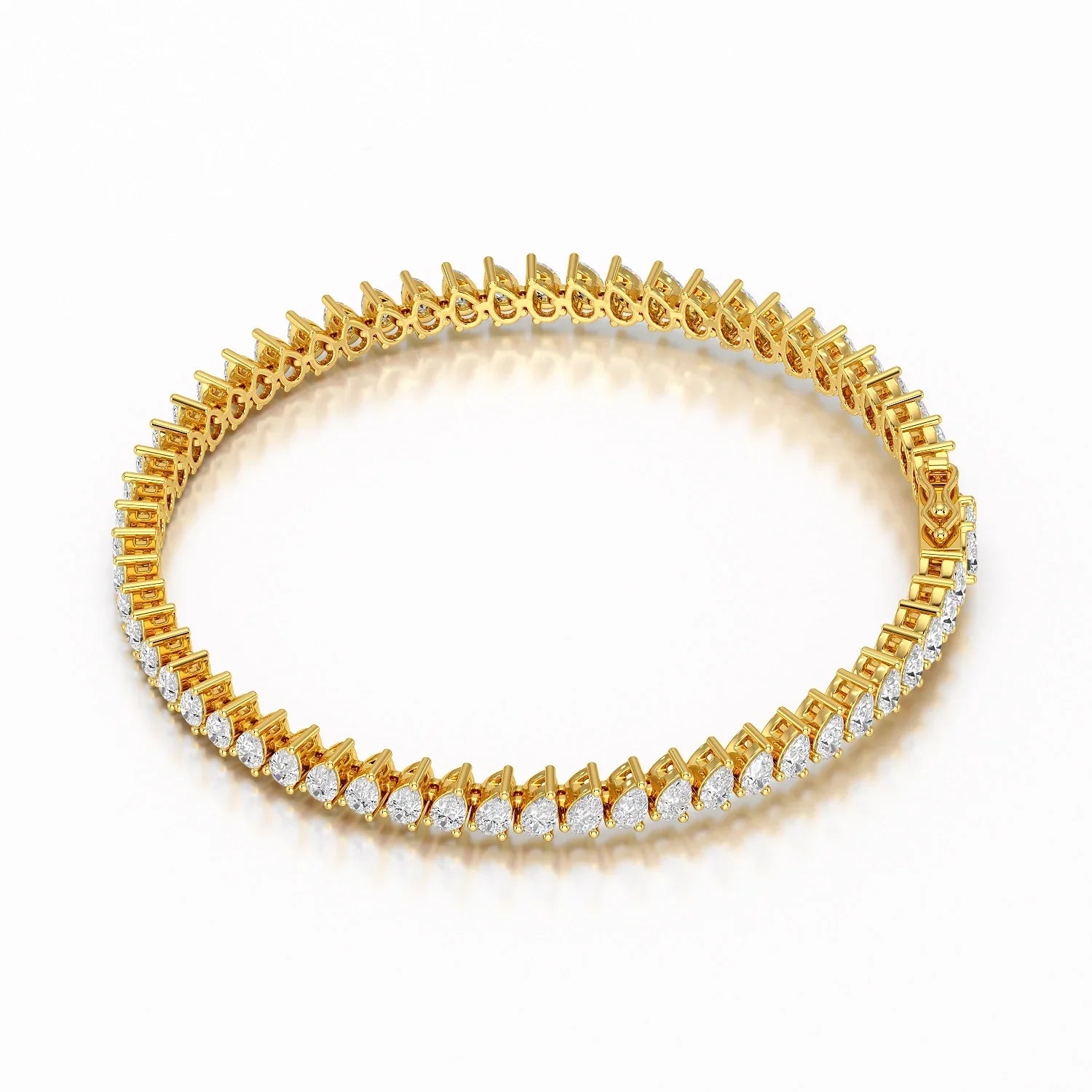 8.85 CT Pear Lab Grown Diamond Tennis Bracelet