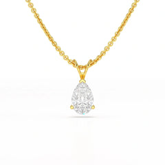 1 Carat Pear Shape Lab Diamond Pendant