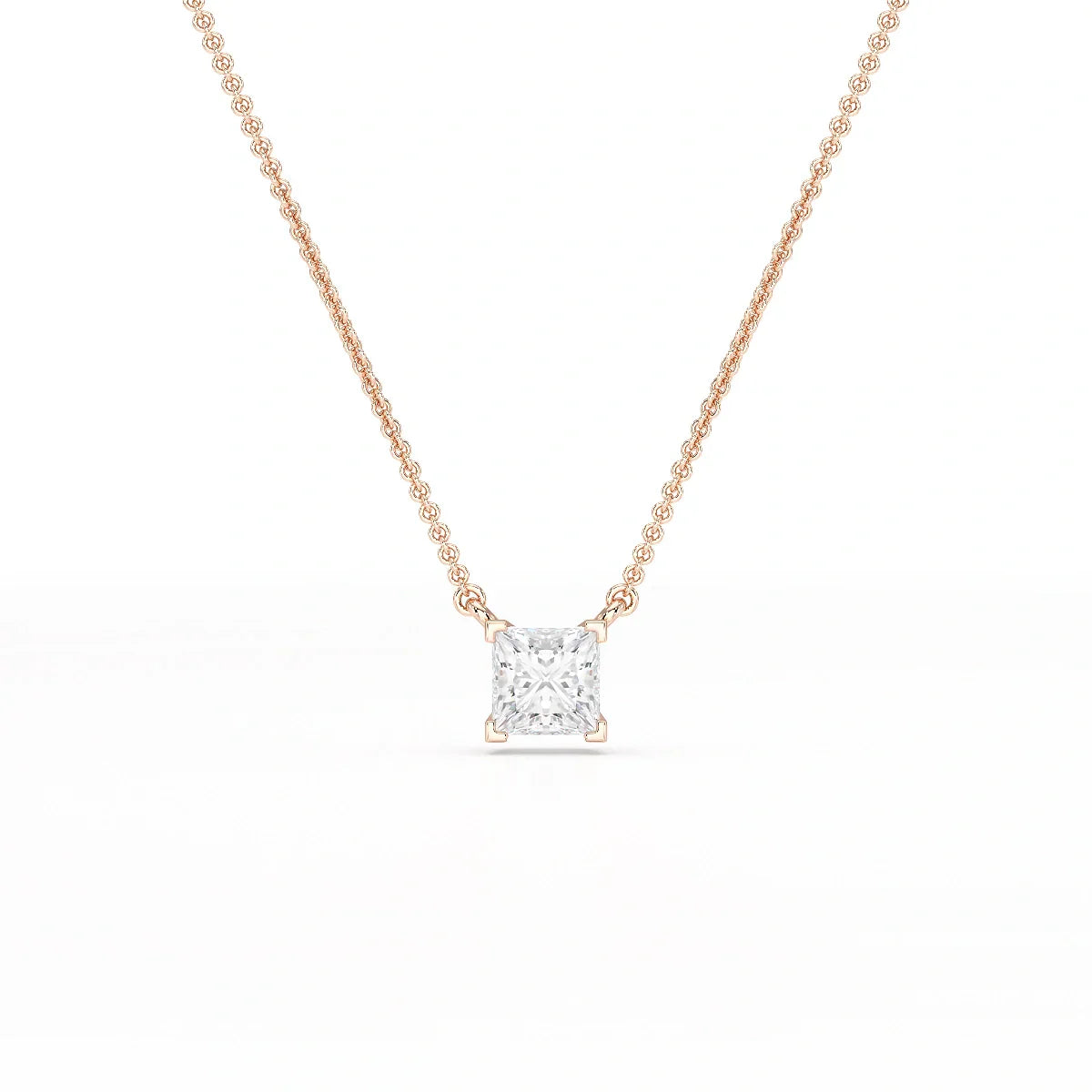 1 CT Lab Grown Diamond Princess Pendant