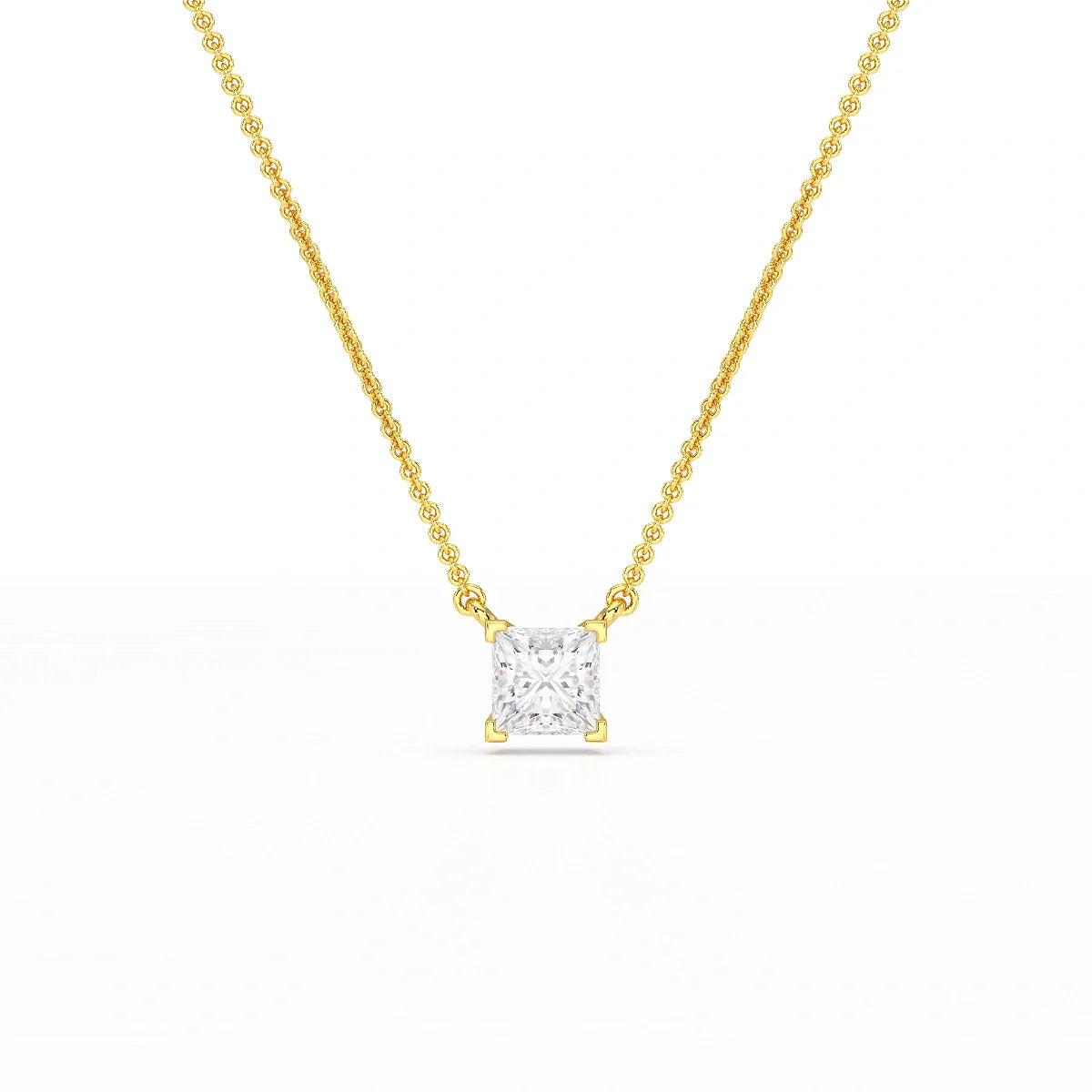 1 CT Lab Grown Diamond Princess Pendant