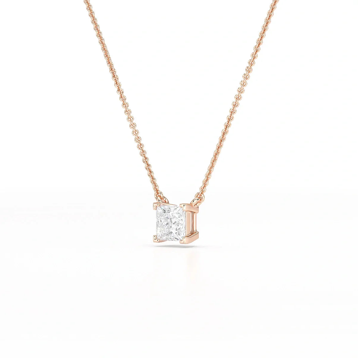 1 CT Lab Grown Diamond Princess Pendant