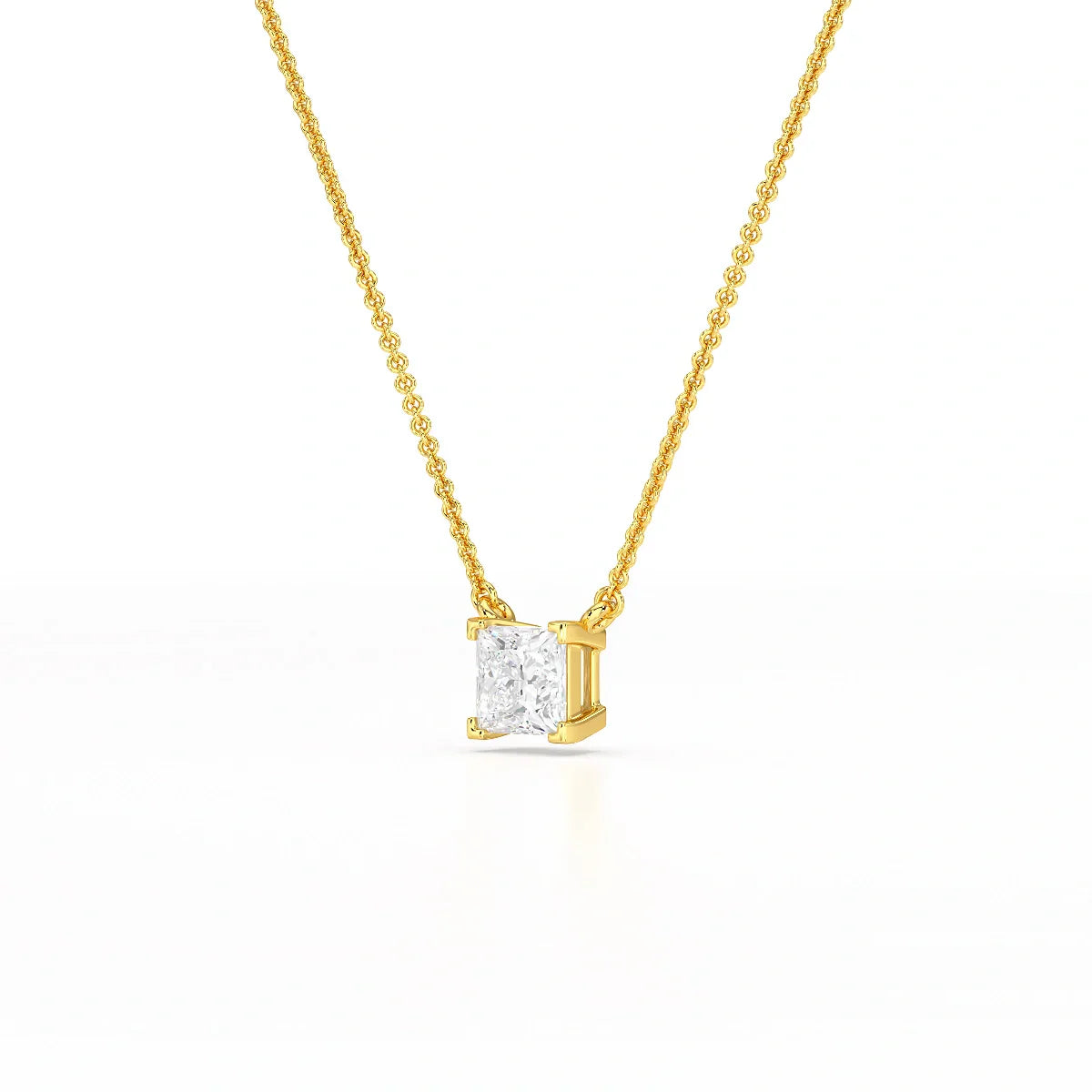 1 CT Lab Grown Diamond Princess Pendant