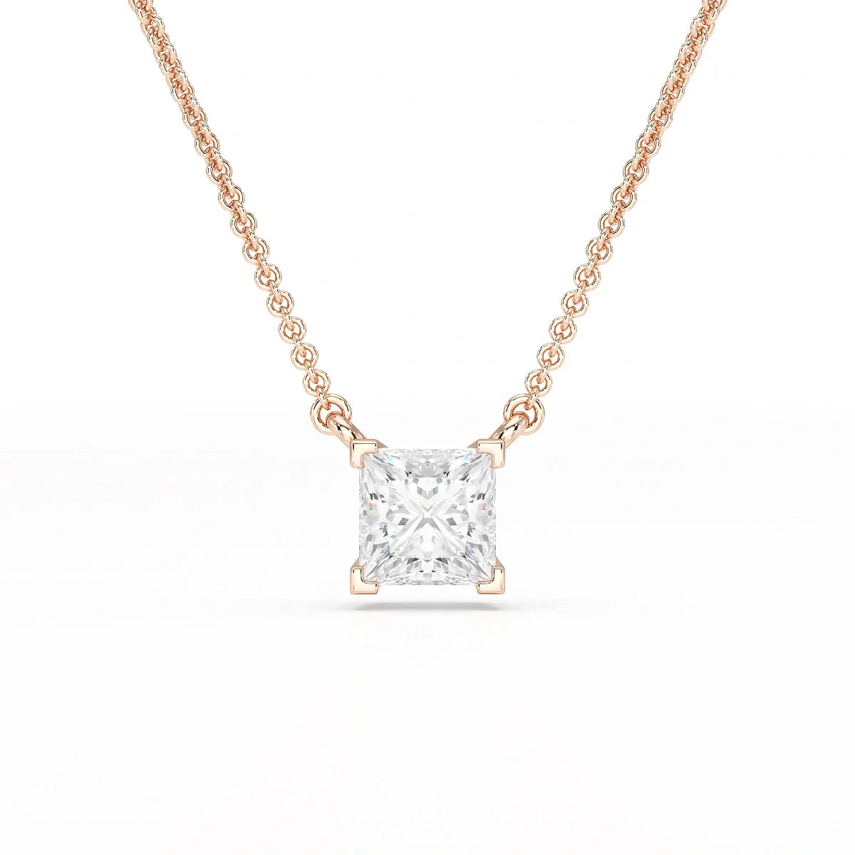 1 CT Lab Grown Diamond Princess Pendant