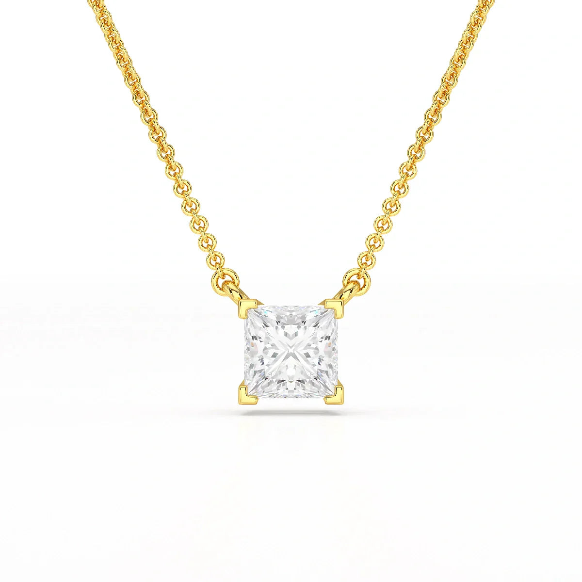 1 CT Lab Grown Diamond Princess Pendant