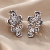 0.17 CT Double Petal Flower Diamond Accent Studs