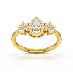 Pear Cut 0.5 CT Lab Grown Diamond Ring