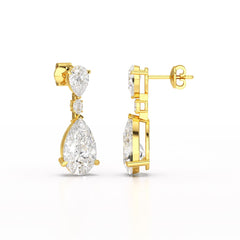 11.9 CT Pear Cut Lab Diamond Drop Earring
