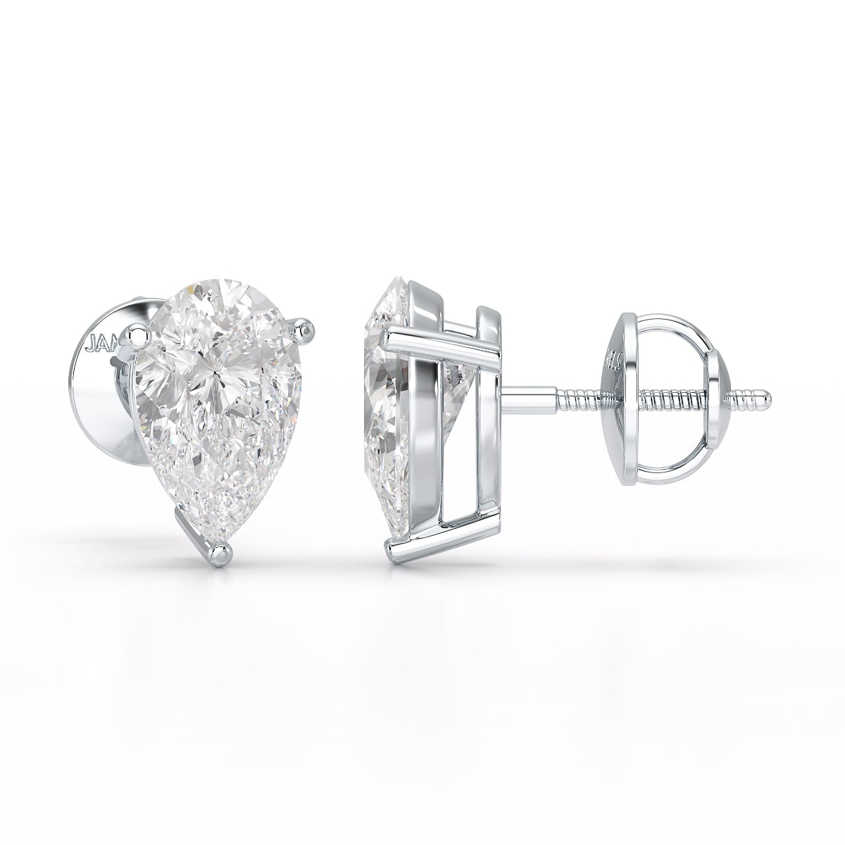 1.0 CT Pear Shaped Lab Diamond Stud Earrings