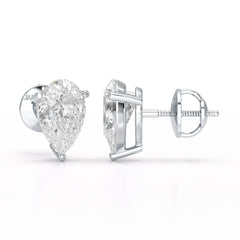 1.0 CT Pear Shaped Lab Diamond Stud Earrings