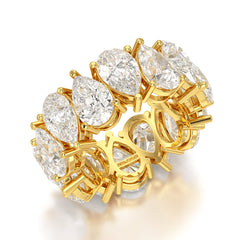 13.3 CT Pear Cut Full Eternity Lab Diamond Ring