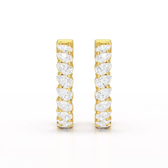 Pear Cut Lab Diamond Hoop Earrings