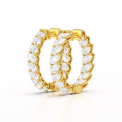 Pear Cut Lab Diamond Hoop Earrings