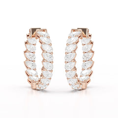 Pear Cut Lab Diamond Hoop Earrings