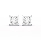 Single Princess Cut Lab Diamond Stud Earrings
