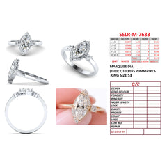 1.28 CT Marquise Partial Halo Side Stones Ring