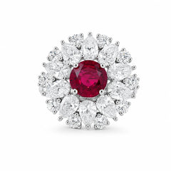 7.60 CT Oval Cut Halo Cocktail Ring – Ruby Center