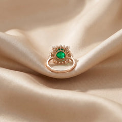 3.34 CT Oval Emerald Halo Ring