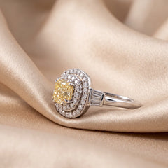 Cushion Cut Double Halo Ring