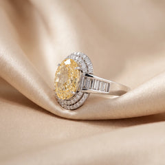 3.36 CT Oval Cut Double Halo Ring